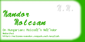 nandor molcsan business card